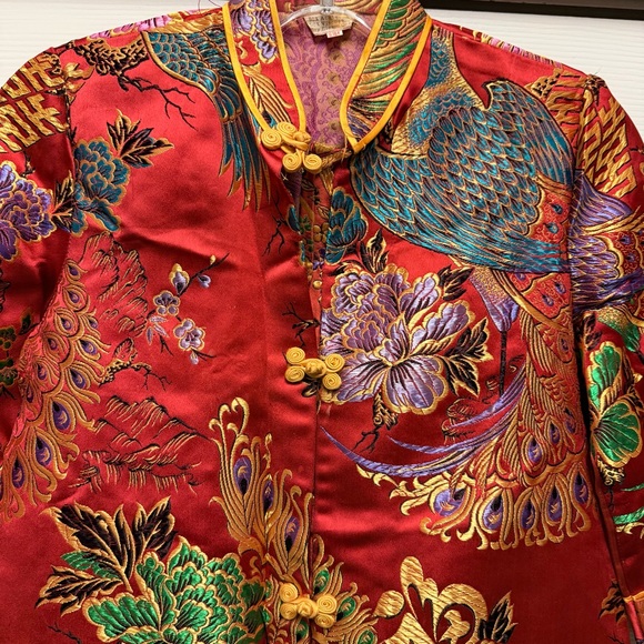 Red Embroidered Kimono Jacket - Picture 3 of 15